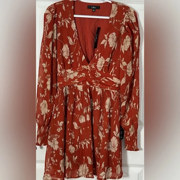 Lulu's Scarlet Floral Mini Dress - Picture 5 of 11